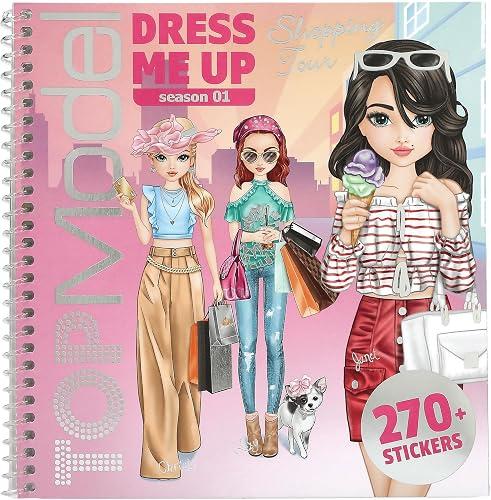Depesche 13832 TOPModel Dress Me Up Sticker Book Shopping Tour with 24 Pages Model Motifs to Design Yourself Includes 11 Sticker Sheets